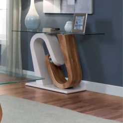 Saxon Pedestal Base Sofa Table White - MiBasics