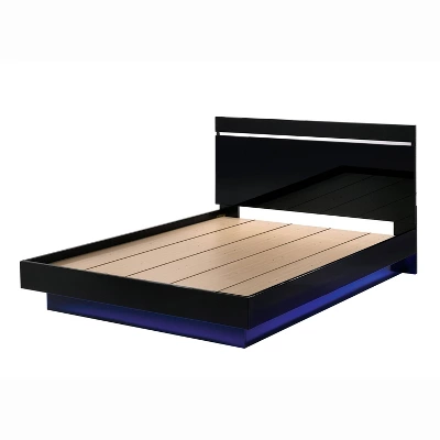 5pc Cavatao Bedroom Set With Led Light Black/Chrome - MiBasics - Image 2