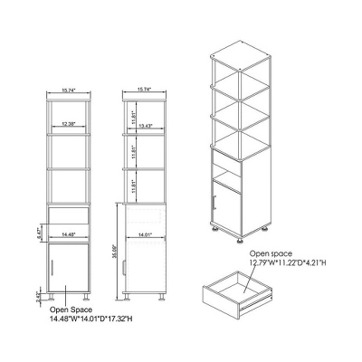 Nanum 4 Shelf Accent Bookcase - MiBasics - Image 9