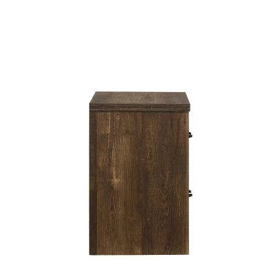 Culver Rustic 2 Drawer Nightstand With Usb Port Walnut - MiBasics - Image 3