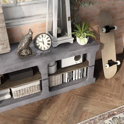 Ossi 6 Shelf TV Stand For TVs Up To 75" Cement - MiBasics - Image 5