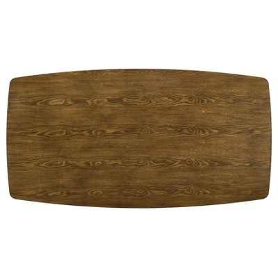 71" Bernst Mid-Century Modern Rectangle Dining Table Antique Oak/Black - MiBasics - Image 8