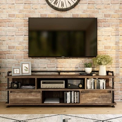 3pc Nanum Entertainment Console For TVs Up To 78" Reclaimed Oak - MiBasics - Image 6