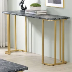 Trillick Faux Marble Top Sofa Table - MiBasics