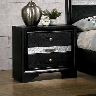 Oak Creek 3 Drawer Nightstand Black - MiBasics