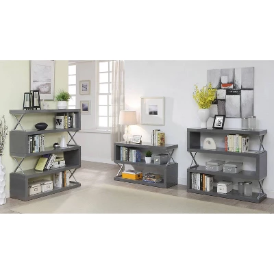 54.38" Duvall 5-Tier Open Bookcase Gray - MiBasics - Image 3
