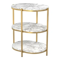 Crail Faux Marble Top Side Table - MiBasics