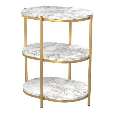 Crail Faux Marble Top Side Table - MiBasics