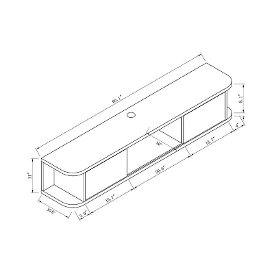 Edwige Floating Console TV Stand For TVs Up To 60" Distressed Gray - MiBasics - Image 10