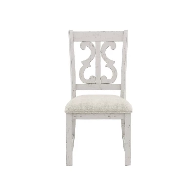 5pc Lexin Rustic Dining Set Distressed White/ Distressed Dark Oak - MiBasics - Image 6