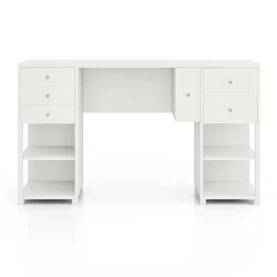Linsell Glam 6 Drawer Vanity Table Luminous White - MiBasics - Image 2