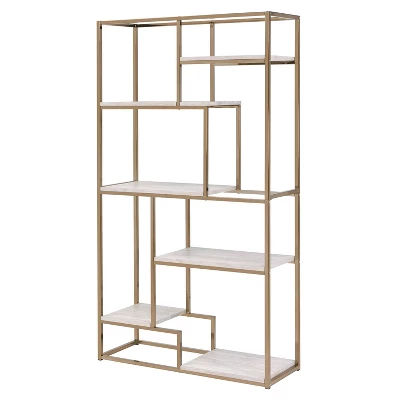 70.25" Amstil 6 Shelf Display Bookcase Champagne - MiBasics - Image 2
