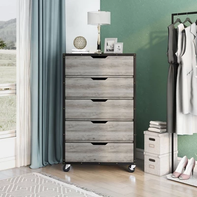 Mara Lavista Mobile 5 Drawers Chest Vintage Gray Oak - MiBasics - Image 7