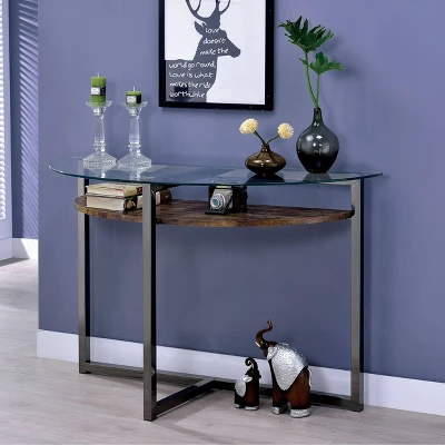 Regivea Open Shelf Sofa Table Black Chrome - MiBasics