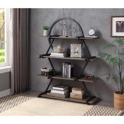 62.5" Myroe 4 Layer Bookcase Matte Black - MiBasics - Image 2