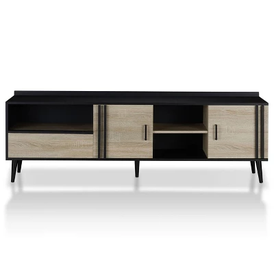 Dominique TV Stand For TVs Up To 78" Black/White Oak - MiBasics - Image 3
