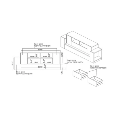 Lums TV Stand For TVs Up To 80" Cement/Reclaimed Oak - MiBasics - Image 6