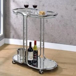 Kentrik Glass Top Serving Cart Chrome - MiBasics