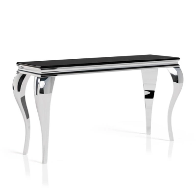 Forge Glam Glass Top Sofa Table Black/Silver - MiBasics - Image 2