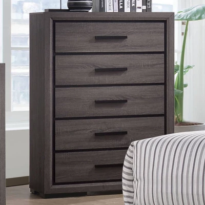 Flemming 5 Drawer Chest Gray - MiBasics