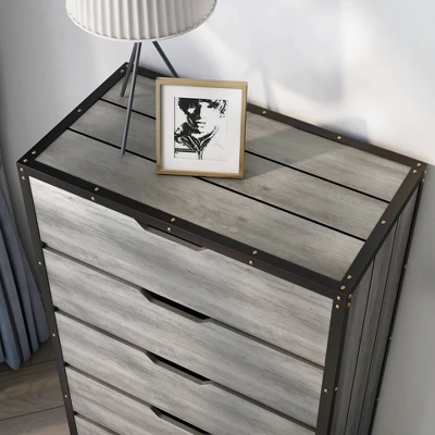 Mara Lavista Mobile 5 Drawers Chest Vintage Gray Oak - MiBasics - Image 9