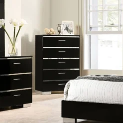 Shorehaven 5 Drawer Chest Black - MiBasics