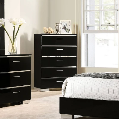 Shorehaven 5 Drawer Chest Black - MiBasics