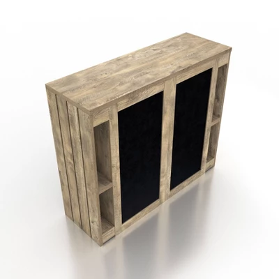 47.2" Geisert Farmhouse 9 Shelf Bar Table Weathered Oak - MiBasics - Image 5