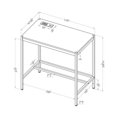 Everbay Writing Desk With Power And USB Plug - MiBasics - Image 7