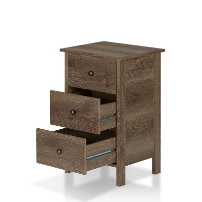 Cecilia 3 Drawer Nightstand Walnut - MiBasics - Image 2
