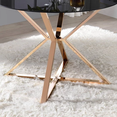 Kenlina Round Dining Table With Glass Top - MiBasics - Image 3