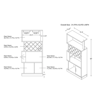 Wellster Wine Cabinet For 11 Wine Bottles And Stemware Rack - MiBasics - Image 9