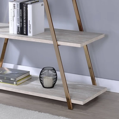 72" Favian 5 Shelf Display Bookcase Champagne - MiBasics - Image 5