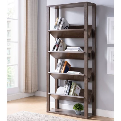 71" Cinerus 6 Shelf Bookshelf Walnut - MiBasics