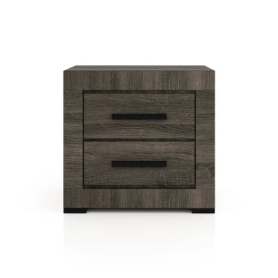 Roxava Contemporary 2 Drawer Nightstand Gray - MiBasics - Image 4