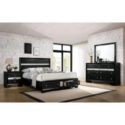 3pc Whether By Bed Nightstand And Dresser Set Black - MiBasics