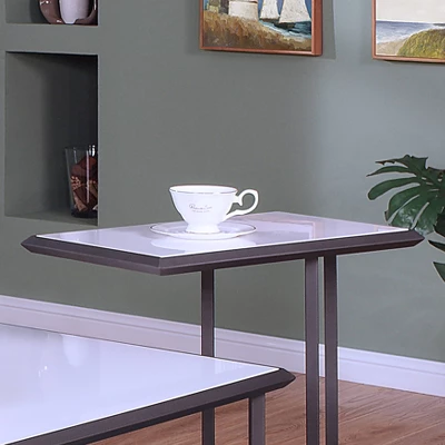 Inlissa 2 Open Shelf Console Table Gun Metal/White High Gloss - MiBasics - Image 4