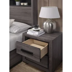 Flemming 2 Drawer Nightstand Gray - MiBasics