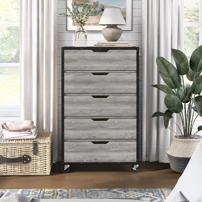 Mara Lavista Mobile 5 Drawers Chest Vintage Gray Oak - MiBasics - Image 2