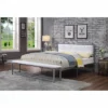 Queen Prunda Padded Headboard Platform Bed With Bench White/Silver - MiBasics