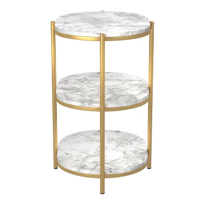 Crail Faux Marble Top Side Table - MiBasics - Image 2