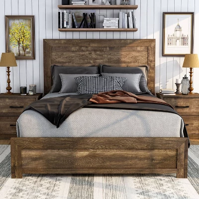 Culver Rustic Low Profile Bed Frame Walnut - MiBasics