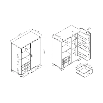 Ereth Modern Wine Bar Cabinet Dark Gray - MiBasics - Image 9