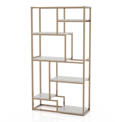 70.25" Amstil 6 Shelf Display Bookcase Champagne - MiBasics - Image 4