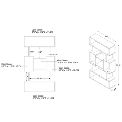 70" Gerron Multi Shelf Bookcase - MiBasics - Image 9