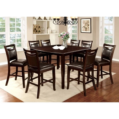 Burton Rounded Wooden Counter Extendable Dining Table Espresso - MiBasics - Image 2