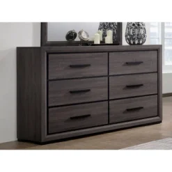 Flemming 6 Drawer Dresser Gray - MiBasics