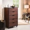 Owen 5 Drawer Chest Vintage Walnut/Black - MiBasics