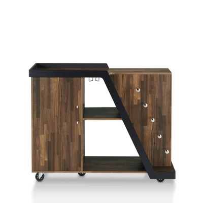 Blackjack 5 Bottle Mobile Wine Cabinet Light Hickory - MiBasics - Image 6