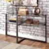 Muria Multi Top Design Sofa Table With A Glass Top Gun Metal - MiBasics